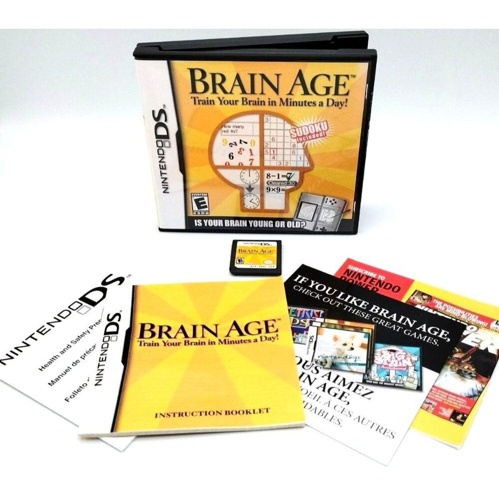 Brain Age Nintendo DS Video Game with Case and Original Manual Tested Works